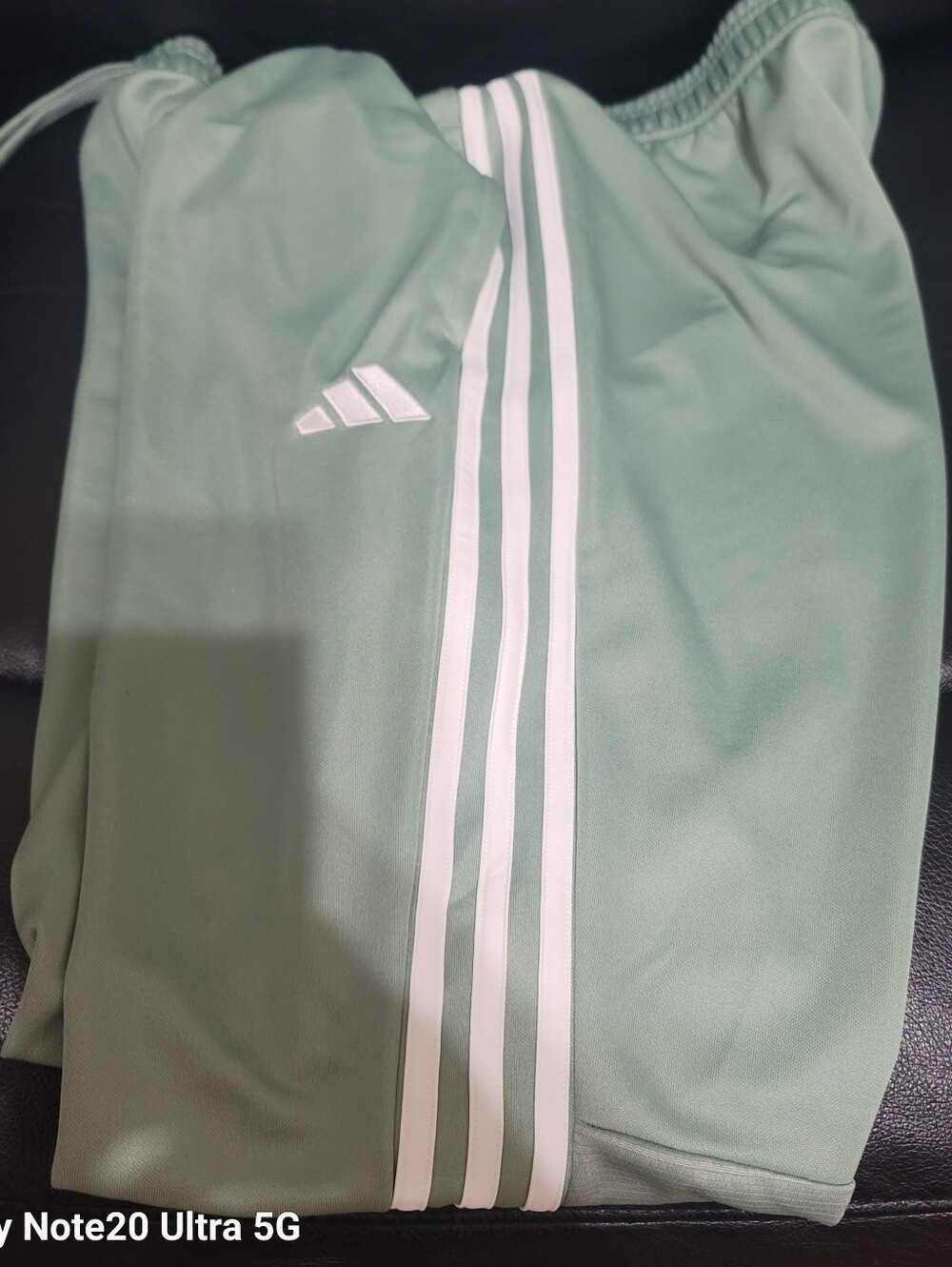 adidas Mint Green Track Pants with White Stripes